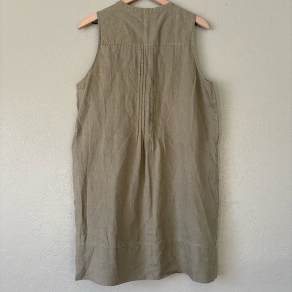 Quince Olive Green Linen Dress L - Picture 9 of 11